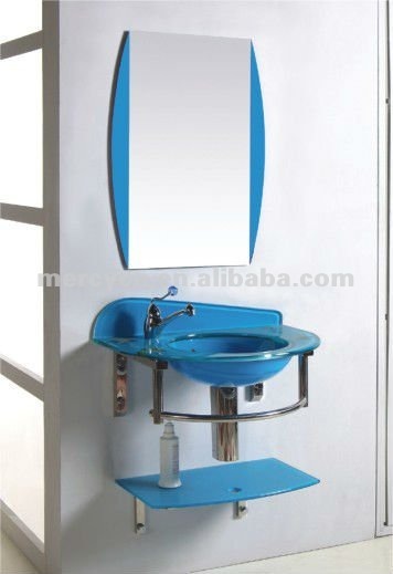 Glass Basin Vanity Blue Glass Basin Vanity