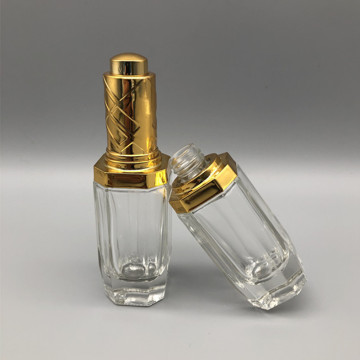 30ml luxuriöse Glas Tropfflasche Goldverschluss