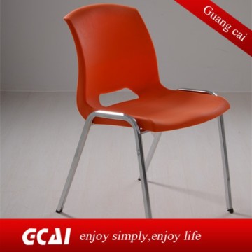 Metal frame high strength cheap modern plastic dining chair