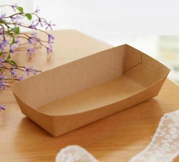 Custom Printed Kraft Paper French Fry and Popcorn Chicken Boats Tray