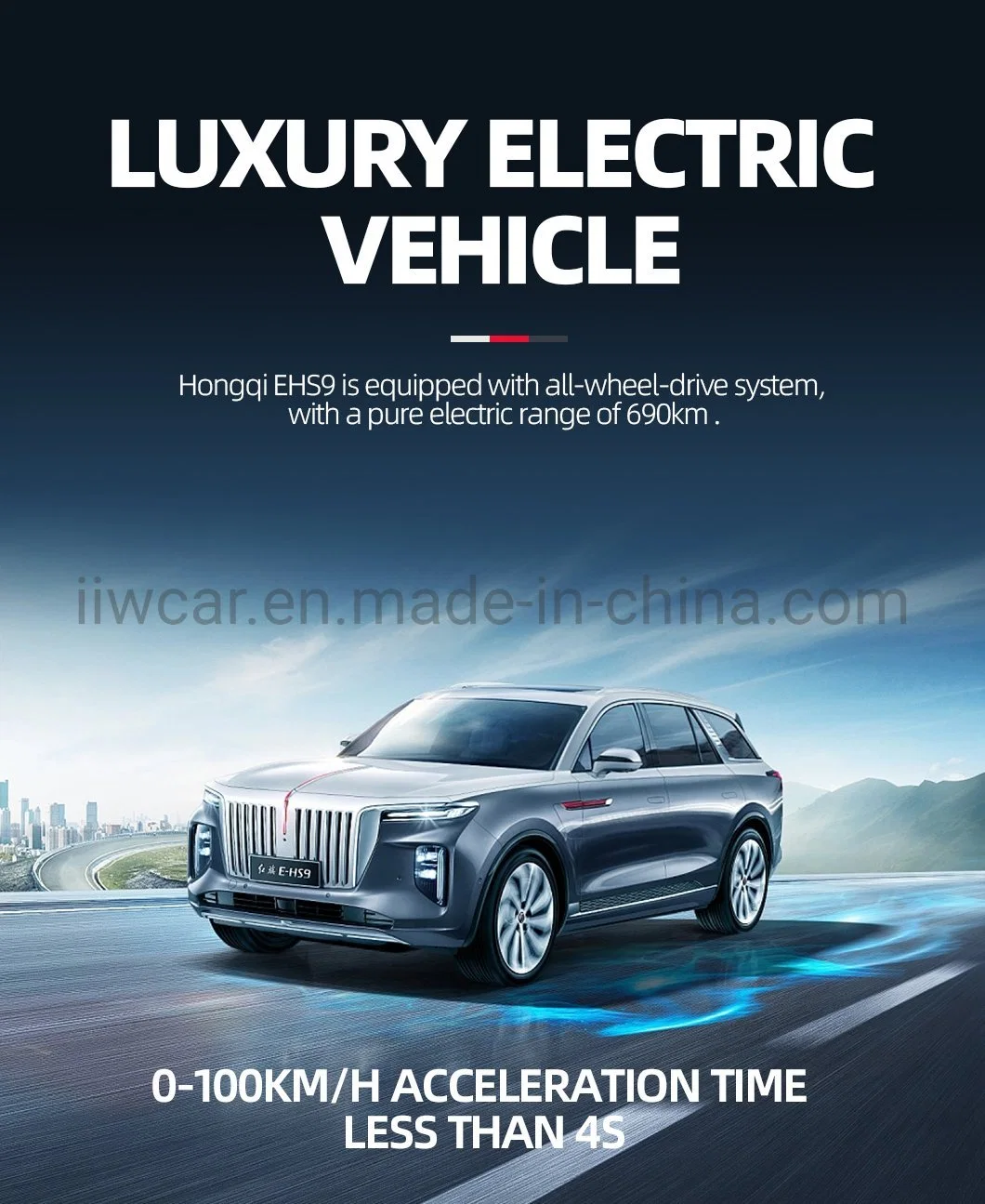 Electric Car Ehs9 for Adult Using Smart Control System Electric Vehicle New Energy Car Automobile 7 Seats SUV Fast Charge Electrical Vehicle Cheap Used Car