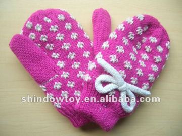 kids acrylic knit gloves