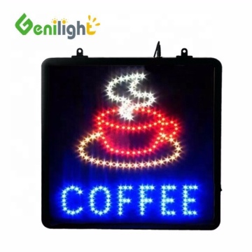 Coffee Cup Logo LED Open Sign for Café