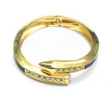 Bangle, Fashion Lady Gold Alloy Motif Hinge Crystal Bangle, Bangle Bracelet Jewelry Wholesale PT1562