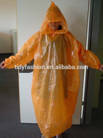 Plastic Waterproof PE Disposable Full Length Rain Coat