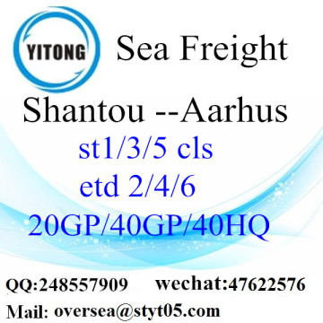 Shantou Porto Mar transporte de mercadorias para Aarhus