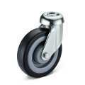 Swivel stem Black Rubber caster for shopping cart