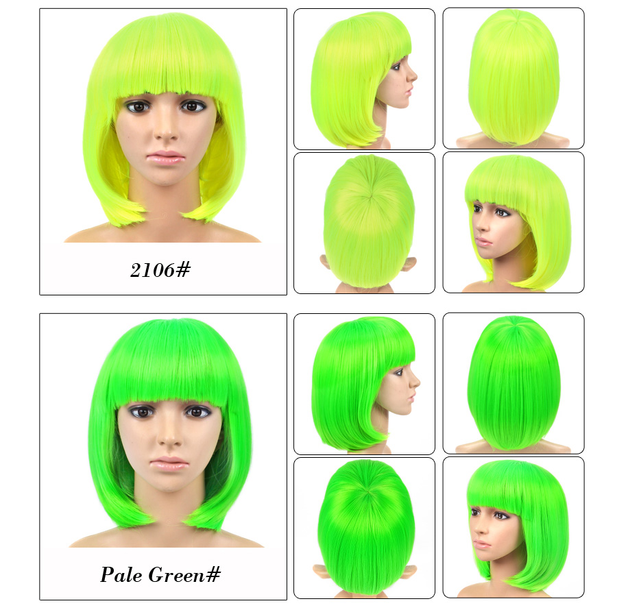 Natural Wave Straight Bob Cosplay Wig For Party