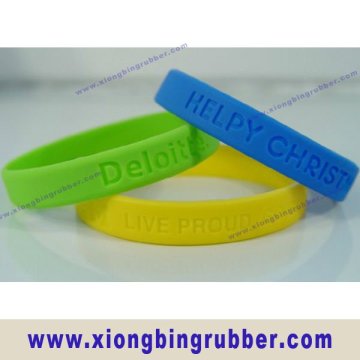 Embossed sport silione rubber bracelet