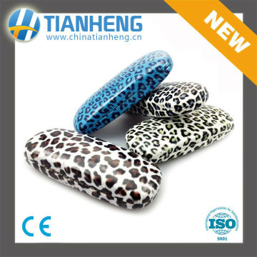 leopard print glasses case spectacles case metal iron pu pvc leather 2015 new