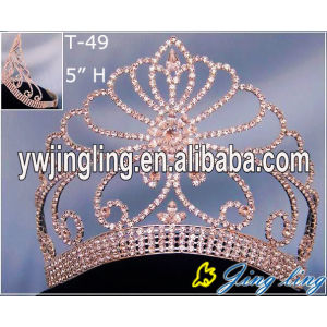 Silver High Pageant Gold Crowns Tiara For Winner