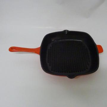 Square Cast Iron Enamel Grill Pan