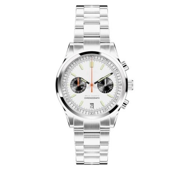 Mens White Watches with Time Module Movement