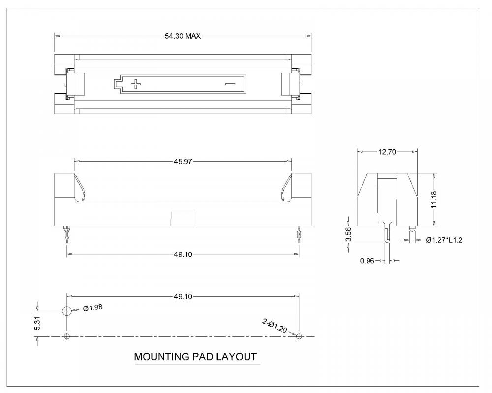 Bbc S Sn A 1aaa 021 Single Aaa Battery Holder Thm