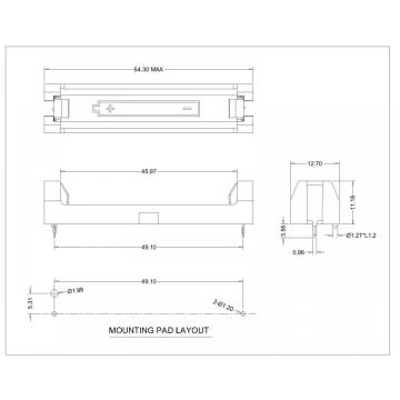 BBC-S-Sn-A-1AAA-021 Single AAA-batterijhouder Thm