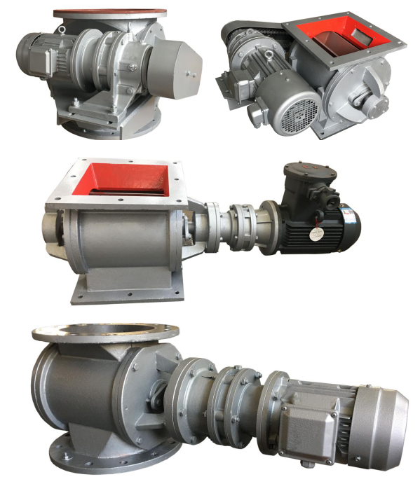 Industrial airlock granular discharger rotary feeder valve