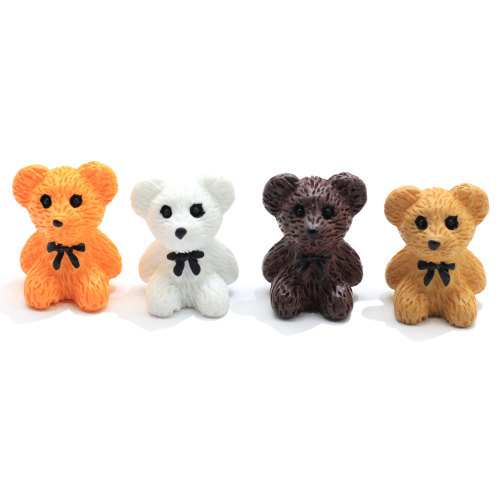 Lovely Resin Bear Figurines Craft Charms Pendants For Jewelry Making Findings Keychain Necklace Crafts DIY Accessories