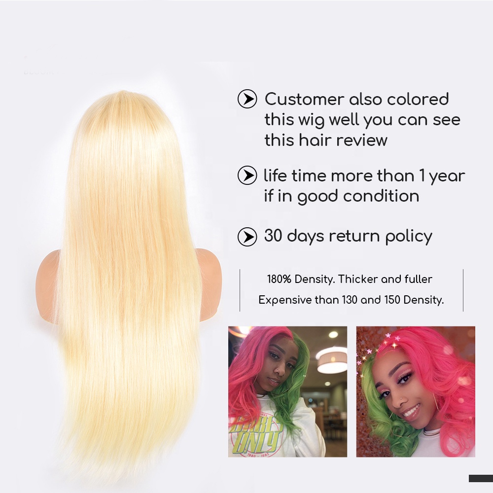 Huashuo Free Shipping Blonde 613 Lace Front Human Hair Wigs For Black Women Brazilian Blonde Wigs with Baby Hair