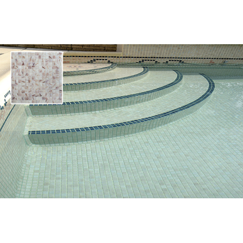 Açık pembe erimiş cam mozaik yüzme havuzu karoları