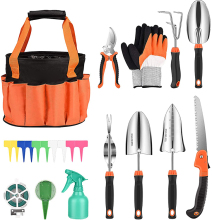 Customized and Professional garden hand tool set Stainless Steel heavy duty garden tool set with tools bag