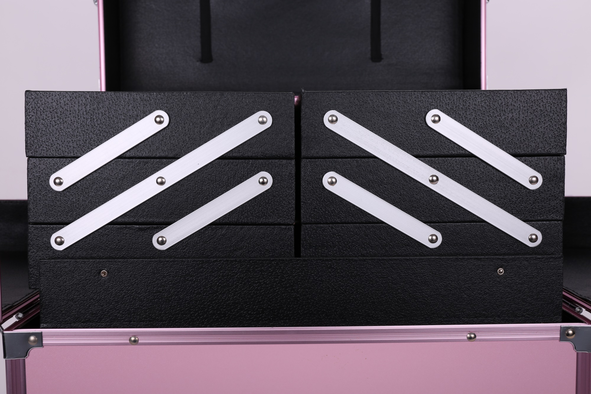 New Makeup Artist Aluminum Cosmetic Case Desktop With Wheel Rolling Nails Makeup Toolbox Trolley Beauty Case