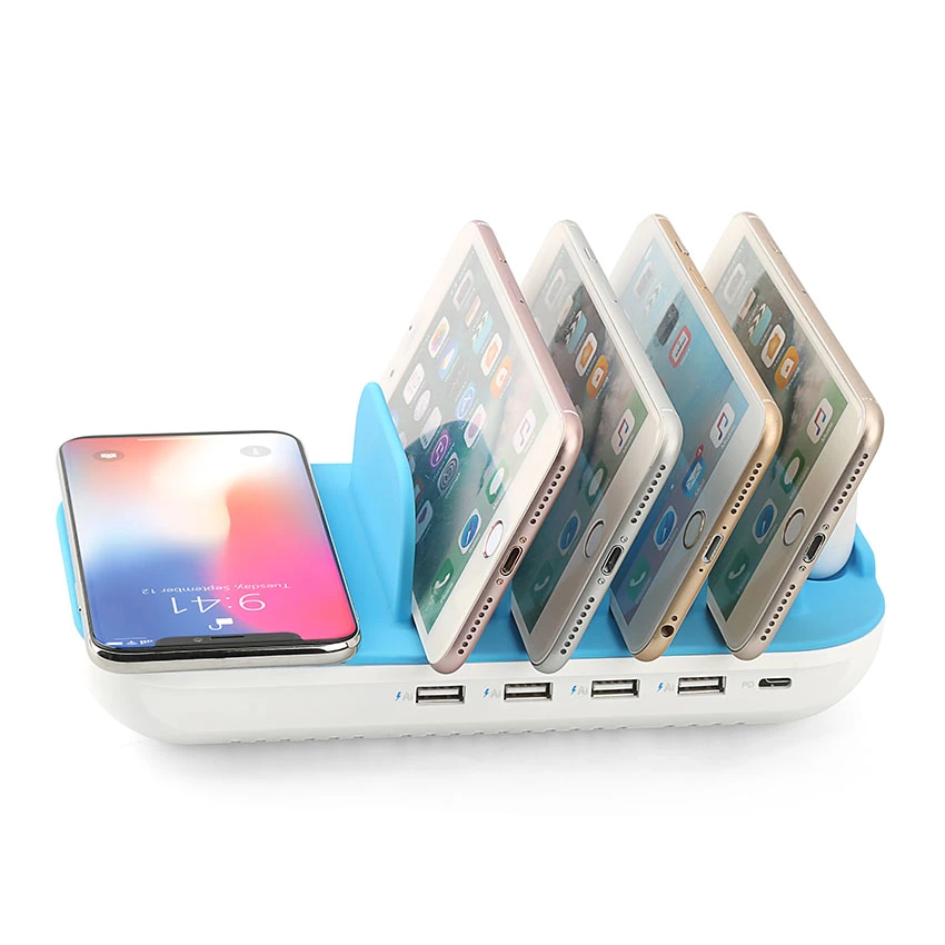 Charging Dock Station with Multiple USB Charger 3 in 1 Wireless Charger for Airpod and Smart Phone