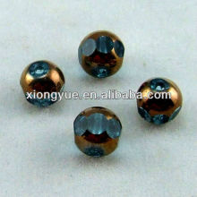 Plating Brushed Gold Color Ball Beads With Facets For Fashion Jewelry