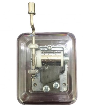 Hand-Cranked Silver Music Box Motor for Sale