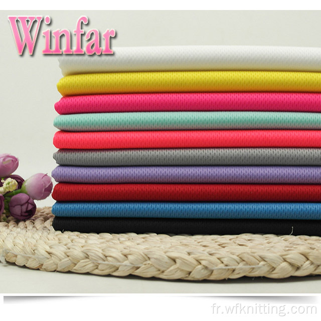Tissu de maille tricoté en polyester à séchage sec et frais