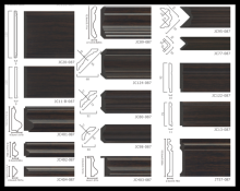 Interior Wall Decoration Black Color PS Polyurethane Mouldings Frame Panel