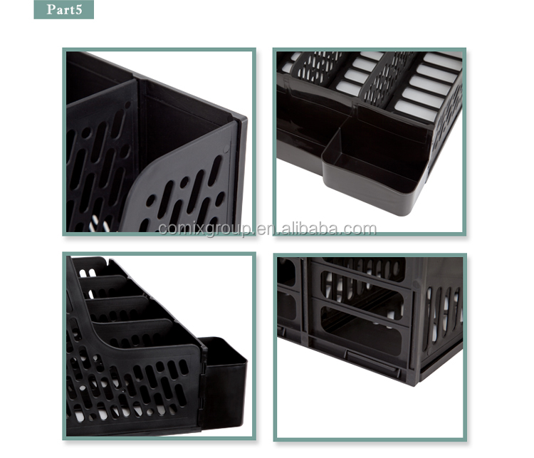 Comix Multifunctional Magazine File Holder 4 Lattices Desk Organizer Standard Organizer Box