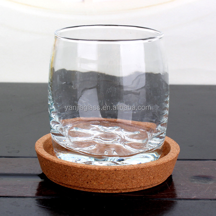 6oz glass round water tea beer cup with coaster