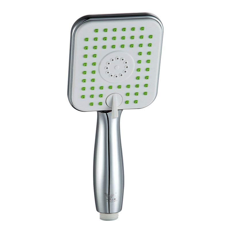 Water Saving Square Silver Handheld Shower Head With Touch Clean Silicone Nozzles