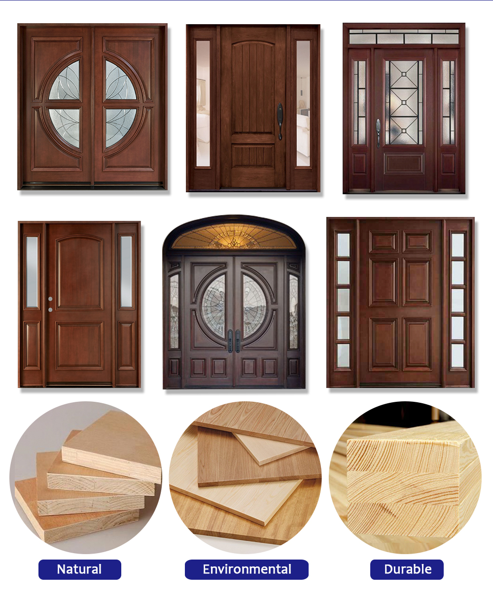 Latest Design Modern plain Solid Wood main Door solid oak wood door models entrance door