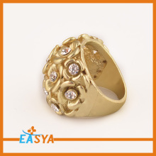 Fashion Gold Crystal Flower Cluster Ring For Girls