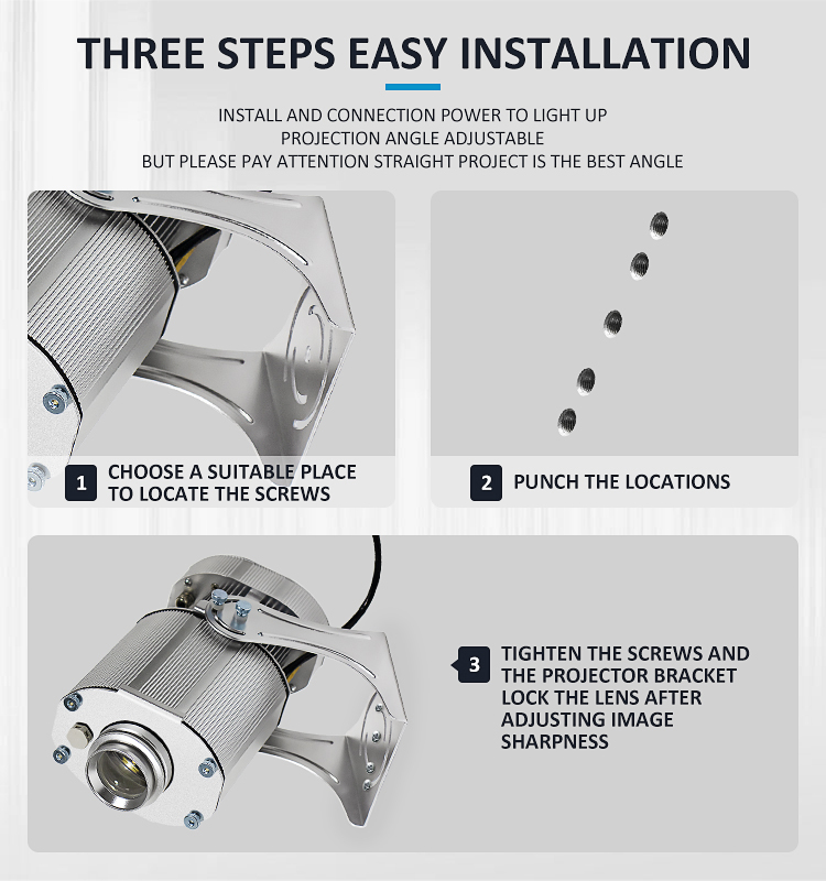 Outdoor Christmas Projector 80 Watt Logo Projector Led Rotating Advertising Gobo Projector Lights