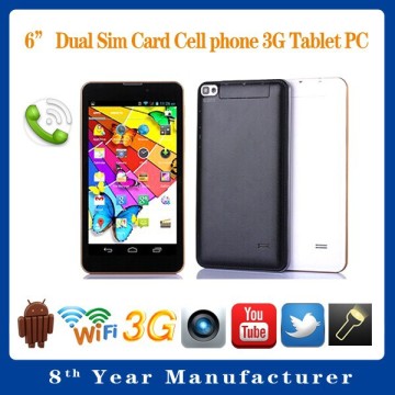 6inch Android Tablet 3G GPS Bluetooth FM MTK 6572 dual Core Tablet