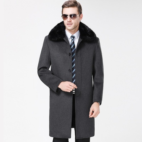 Factory Wholesale Custom Mens Woolen Coat Long