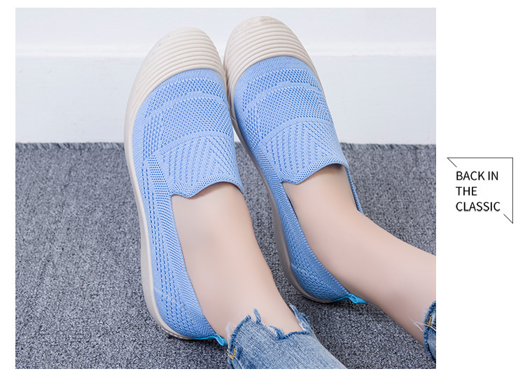 36-40 yards Wholesale slip-on casual Shoes Flying woven breathable cloth shoes mesh light soft sneakers Walking shoes for women