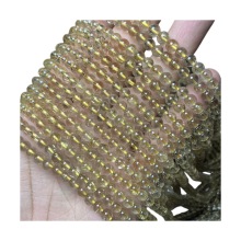 Ice Transparent Long Golden Cabochon Rutile Quartz Beads Bracelet