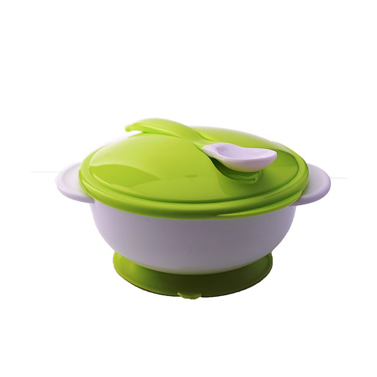 Plastic baby feeding snack bowl suction baby bowl spoon set