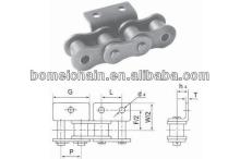 Short pitch conveyor chain with A2 attachments