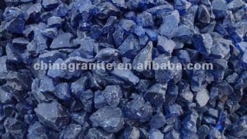 cobalt blue glass chipping and rocks