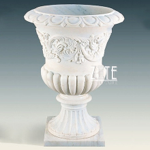 Outdoor decoration white marble planter flowerpot stone garden pot