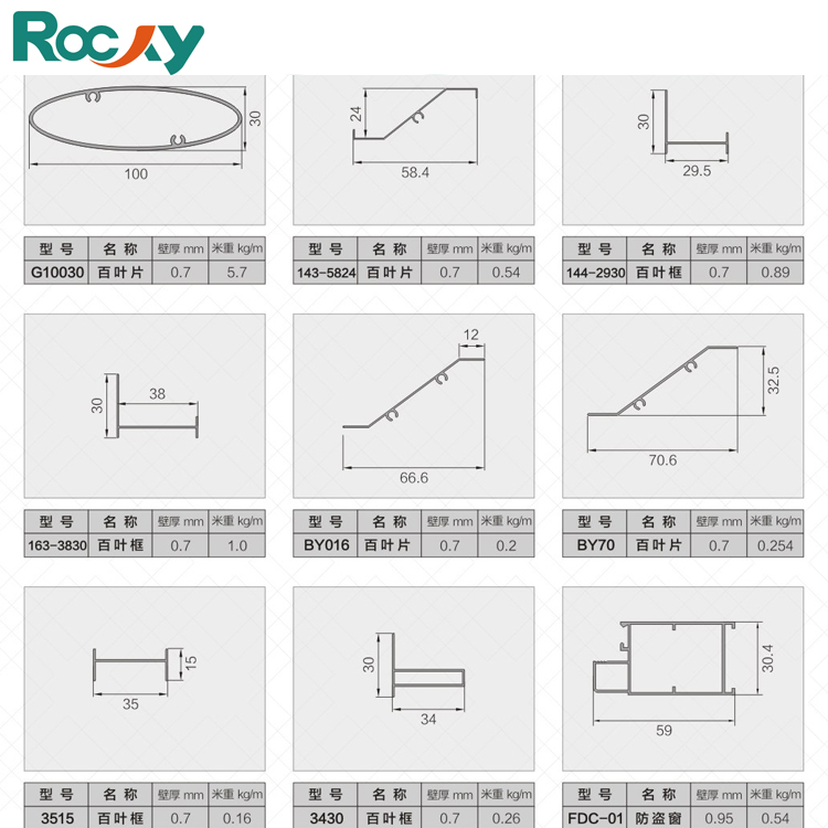 Rocky aluminium jalousie windows