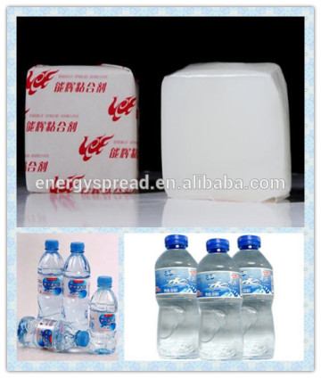 Hot melt glue for carbonated bottle labeling