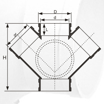 Traverse de raccord de drainage UPVC avec porte avant