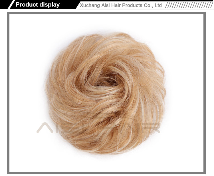Aisi Hair Brazilian Human Hair Curly Blonde Chignon Bun Elastic Rope Rubber Band Hairpiece Clip In Extension For Black Women