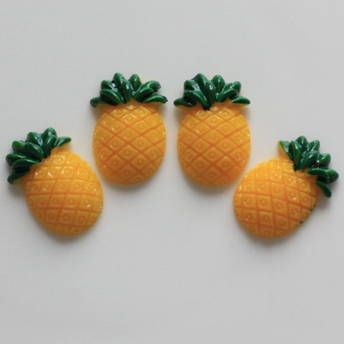 Bonitos encantos de resina de piña de fruta con espalda plana, cabujones Kawaii, decoración navideña para el hogar, accesorios para hacer limo