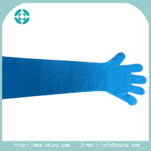 China supplier disposable veterinary pe gloves with long sleeve